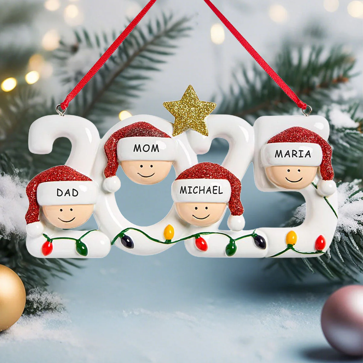 2025 Holiday Family Personalized Christmas Ornament - Image 3