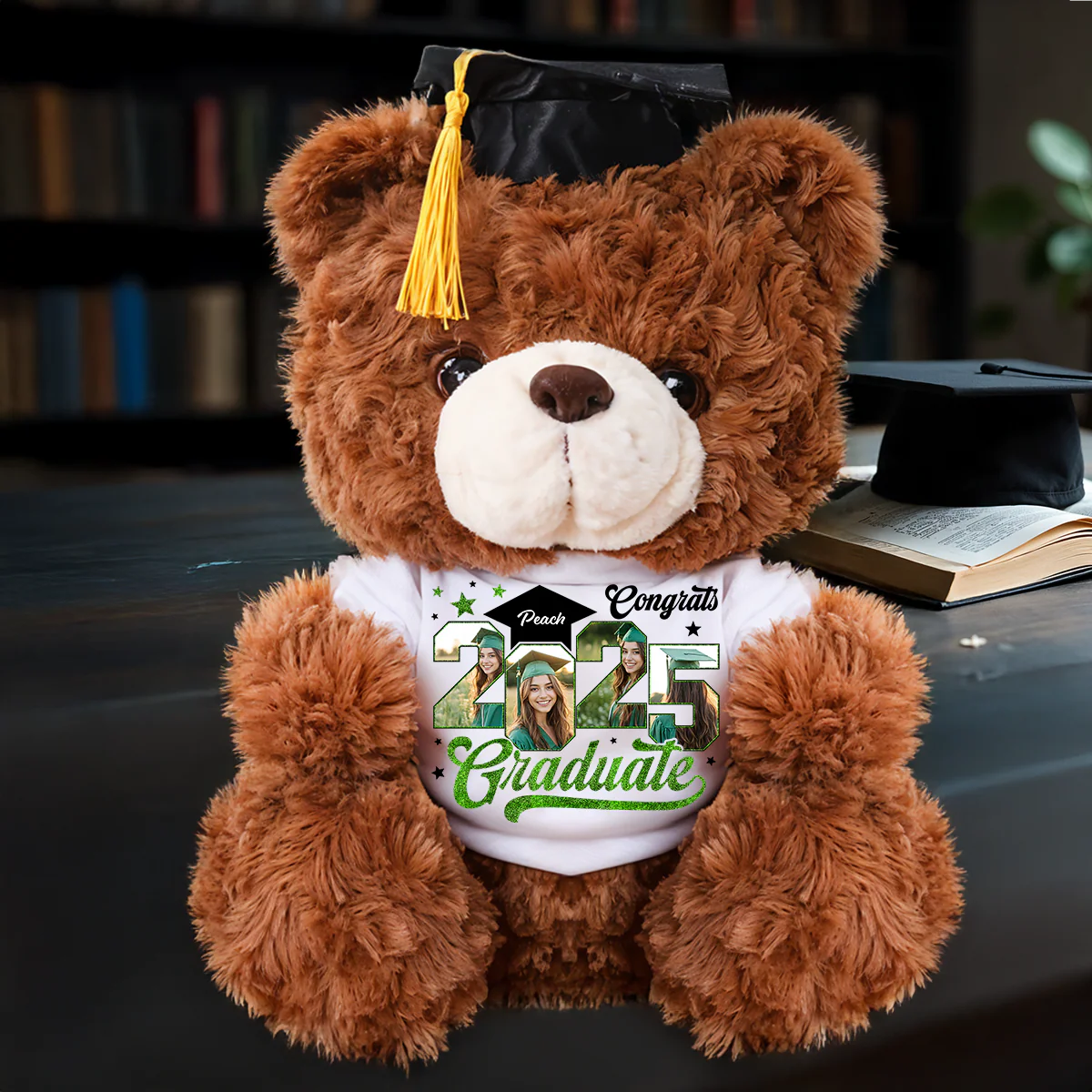 2025 Photo Frame Personalized Graduation Litter Bear Plush - Graduate Bear With Cap - Image 2