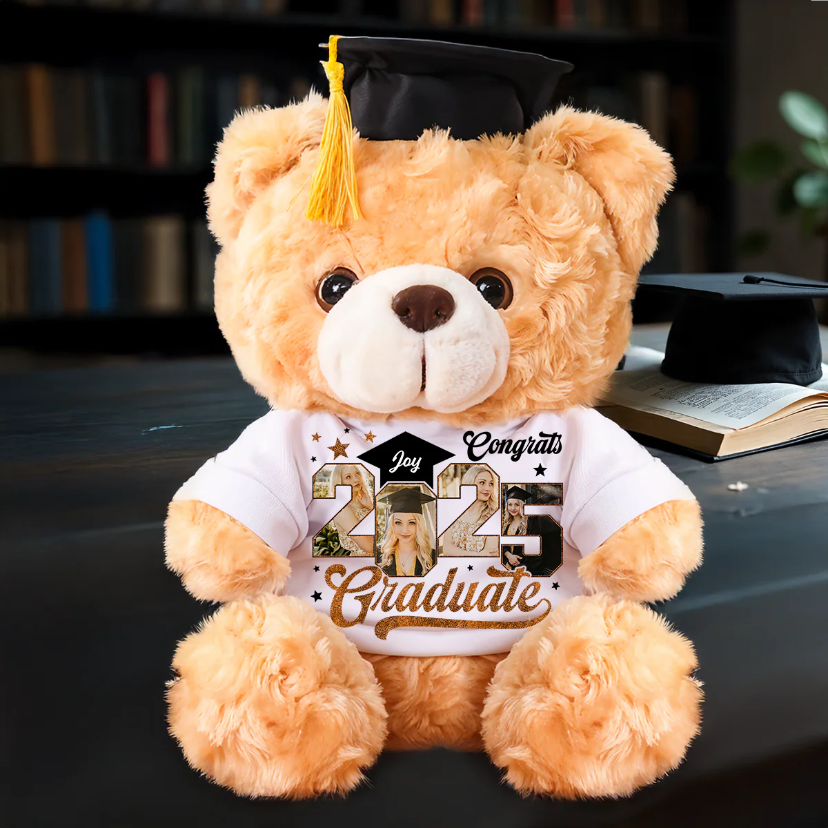 2025 Photo Frame Personalized Graduation Litter Bear Plush - Graduate Bear With Cap - Image 3