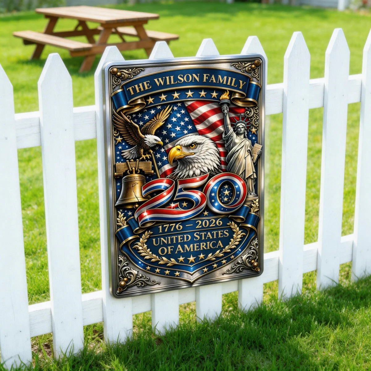 250 Anniversary - Personalized Metal Sign, Custom Home Decor Metal Sign - Image 6