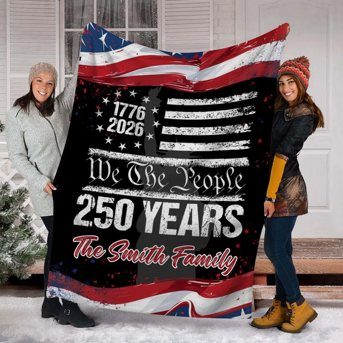 250 Years America 250th Birthday 1776-2026 Personalized Blanket Gift for Family - Image 5