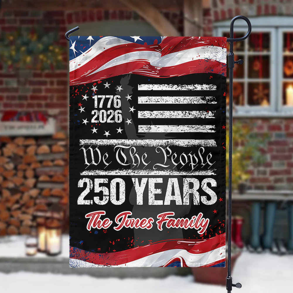 250 Years America 250th Birthday 1776-2026 Personalized Garden Flag Gift for Family - Image 2