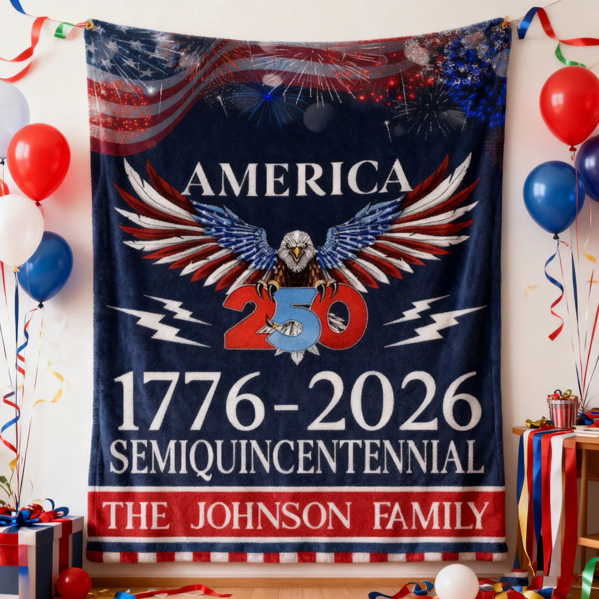 250 Years America Semiquincentennial Personalized Blanket - Image 4