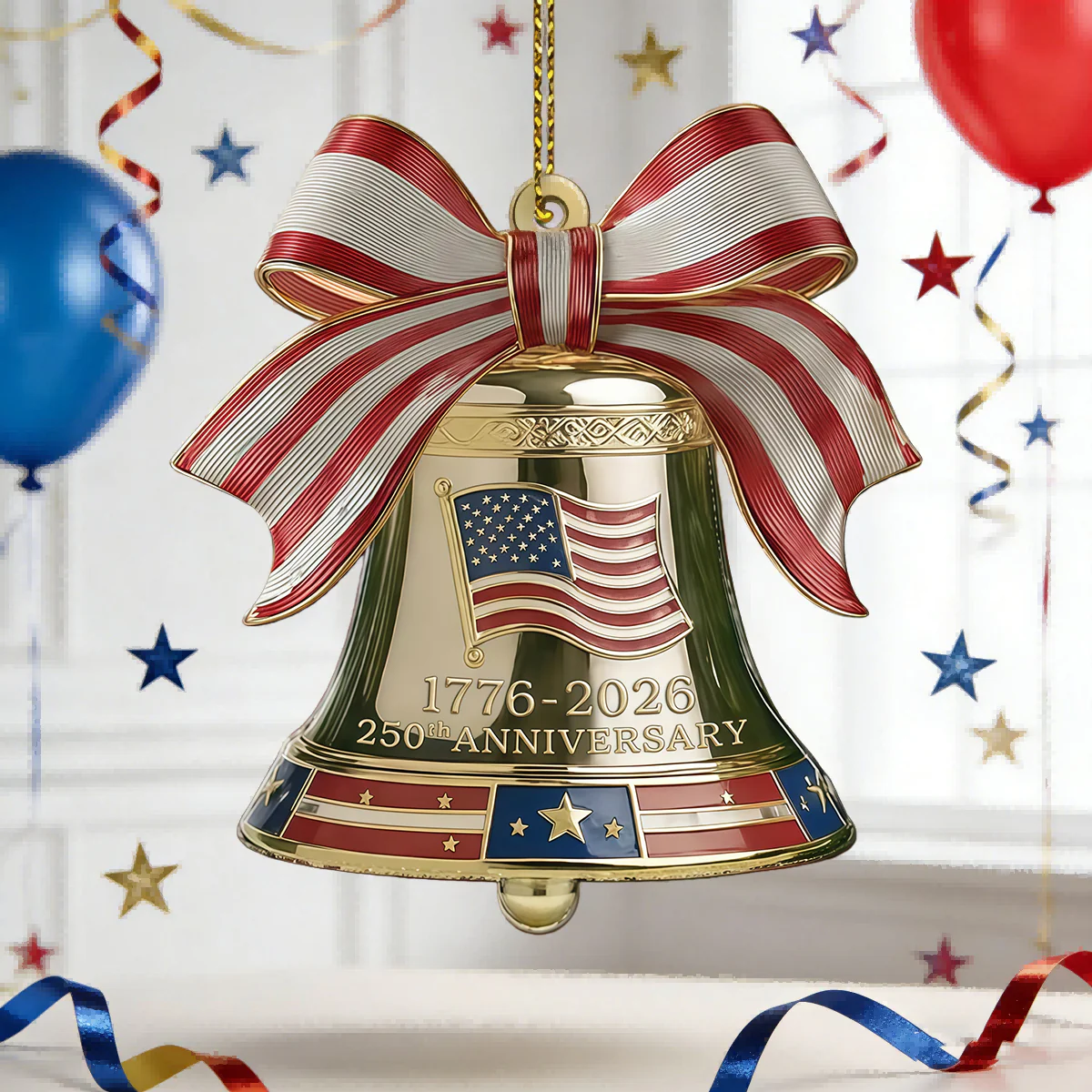 250 years of America Anniversary Liberty Bell Ornament 1776–2026 Patriotic - Image 2