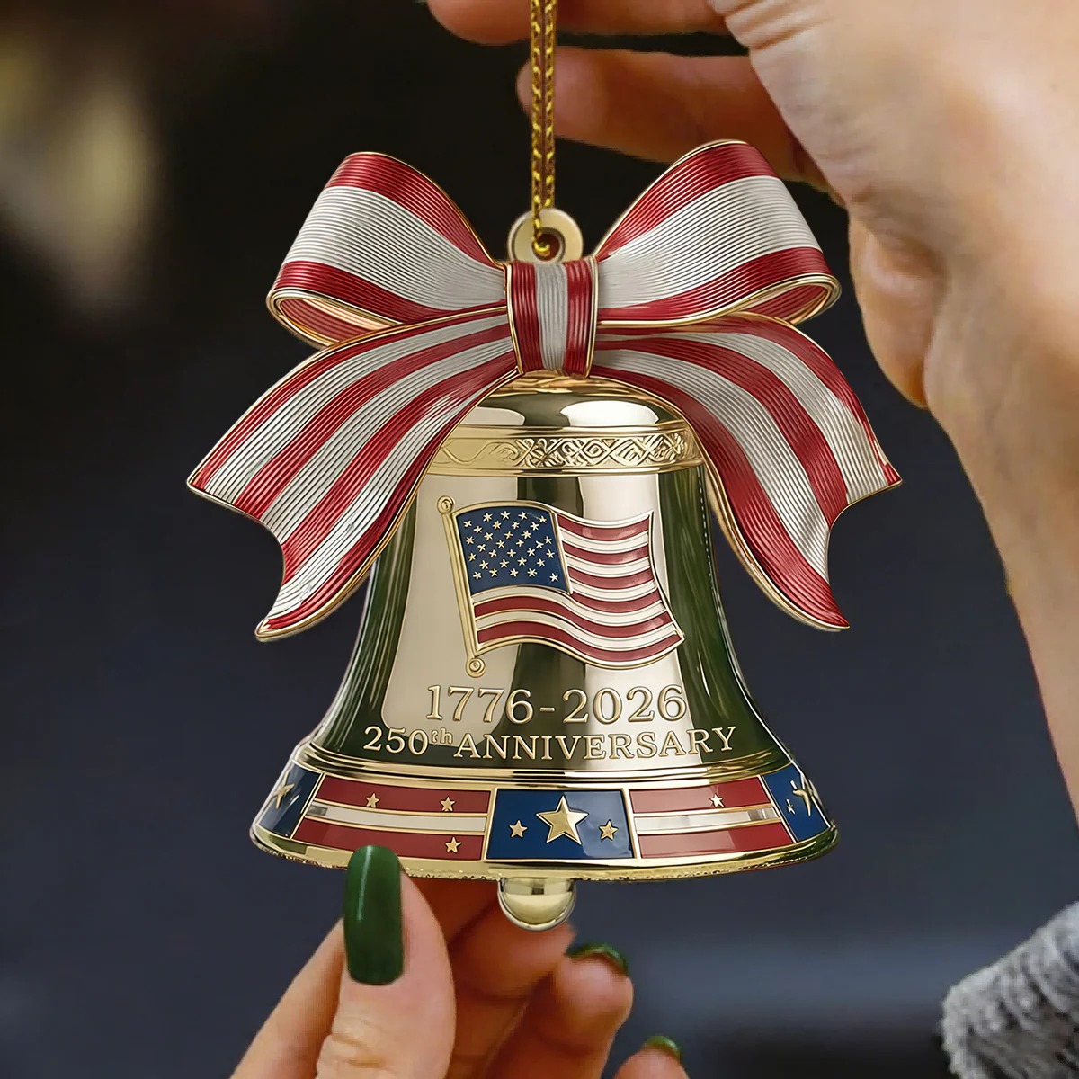 250 years of America Anniversary Liberty Bell Ornament 1776–2026 Patriotic - Image 3