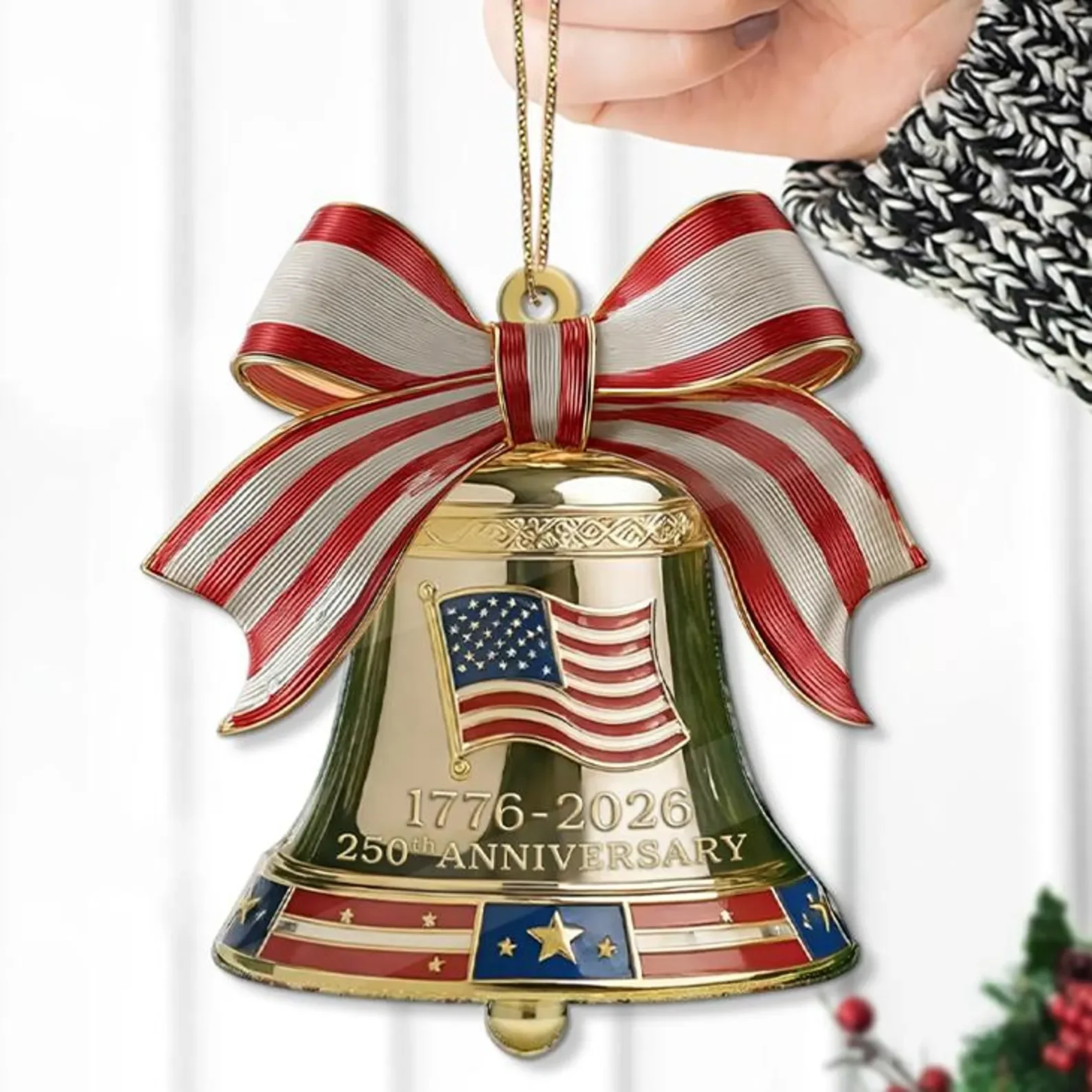 250 years of America Anniversary Liberty Bell Ornament 1776–2026 Patriotic - Image 7