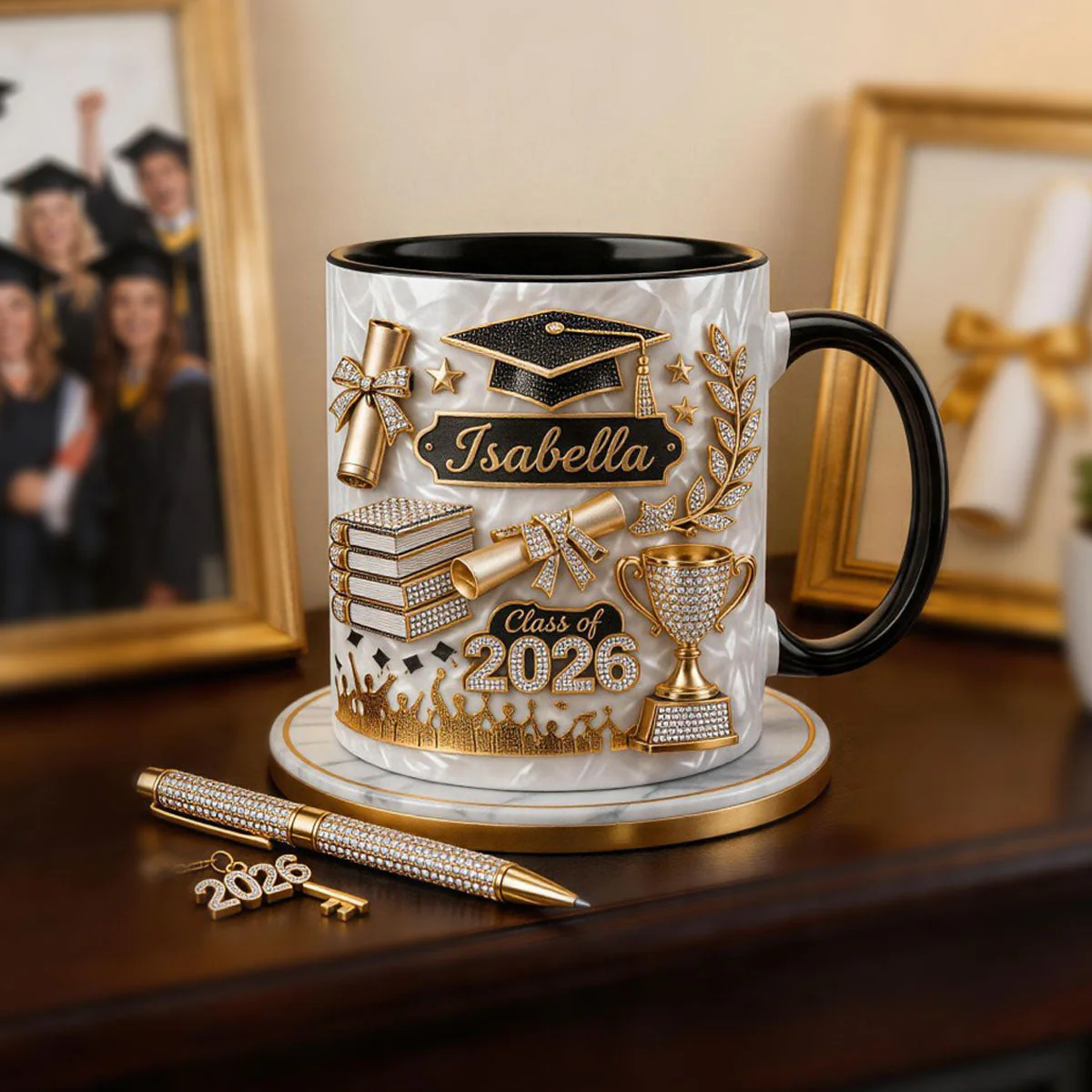 3D Effect Coffee Mug - Personalized Graduation Gift For Graduates - Image 4