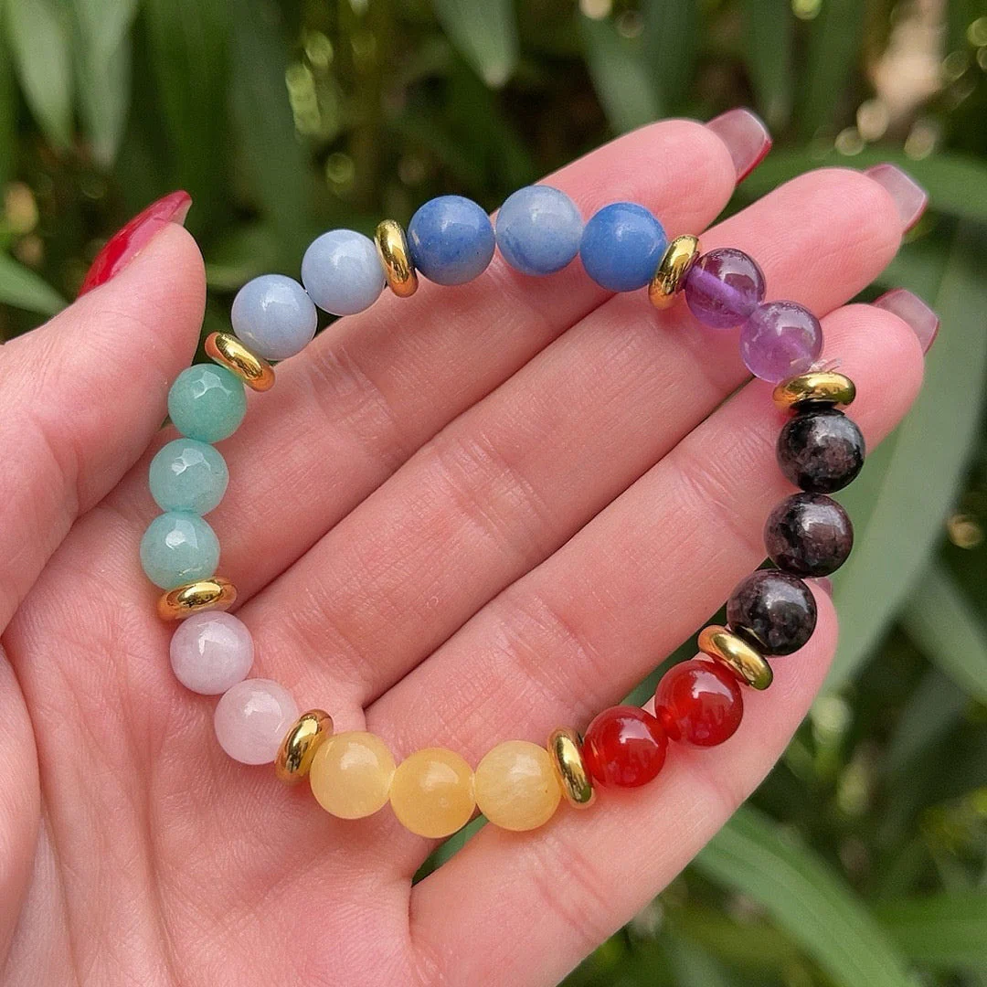 8 Chakras Card Bracelet With Amethyst - Image 2