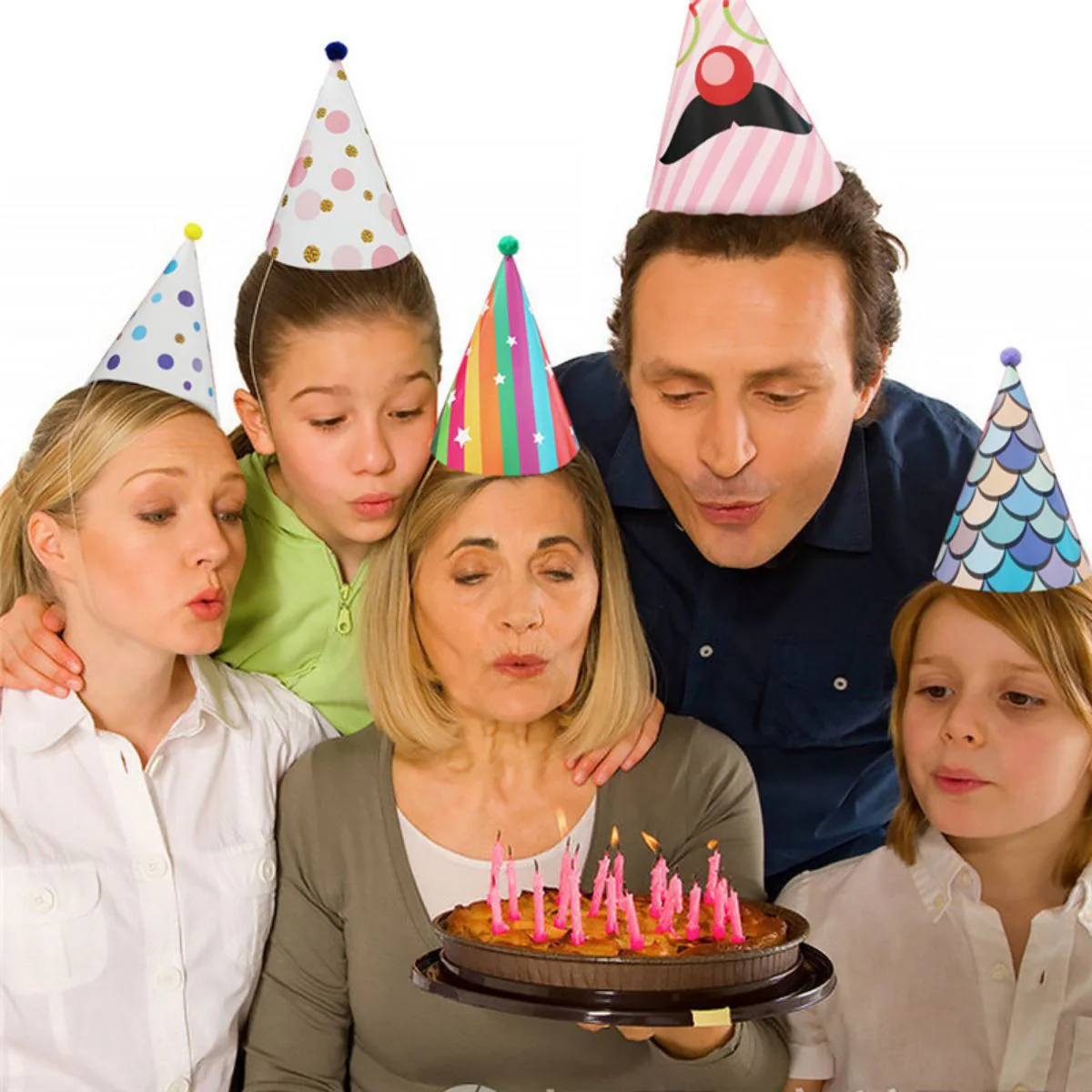 8 Pieces Colorful Birthday Party Hats Cone Party Hats - Image 4