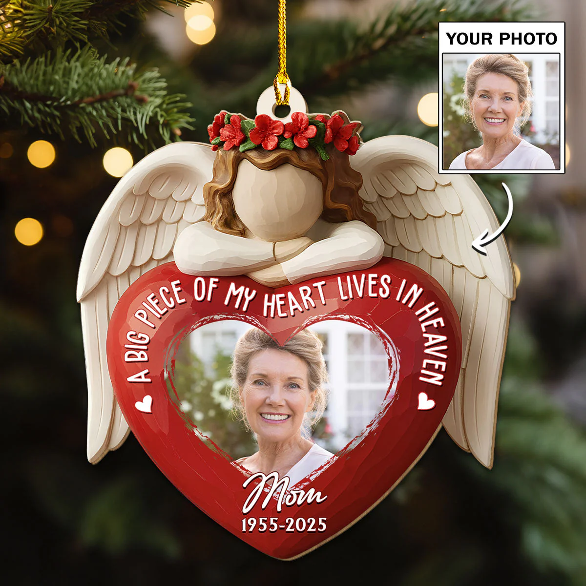 A Big Piece Of My Heart - Personalized Acrylic Ornament - Image 4