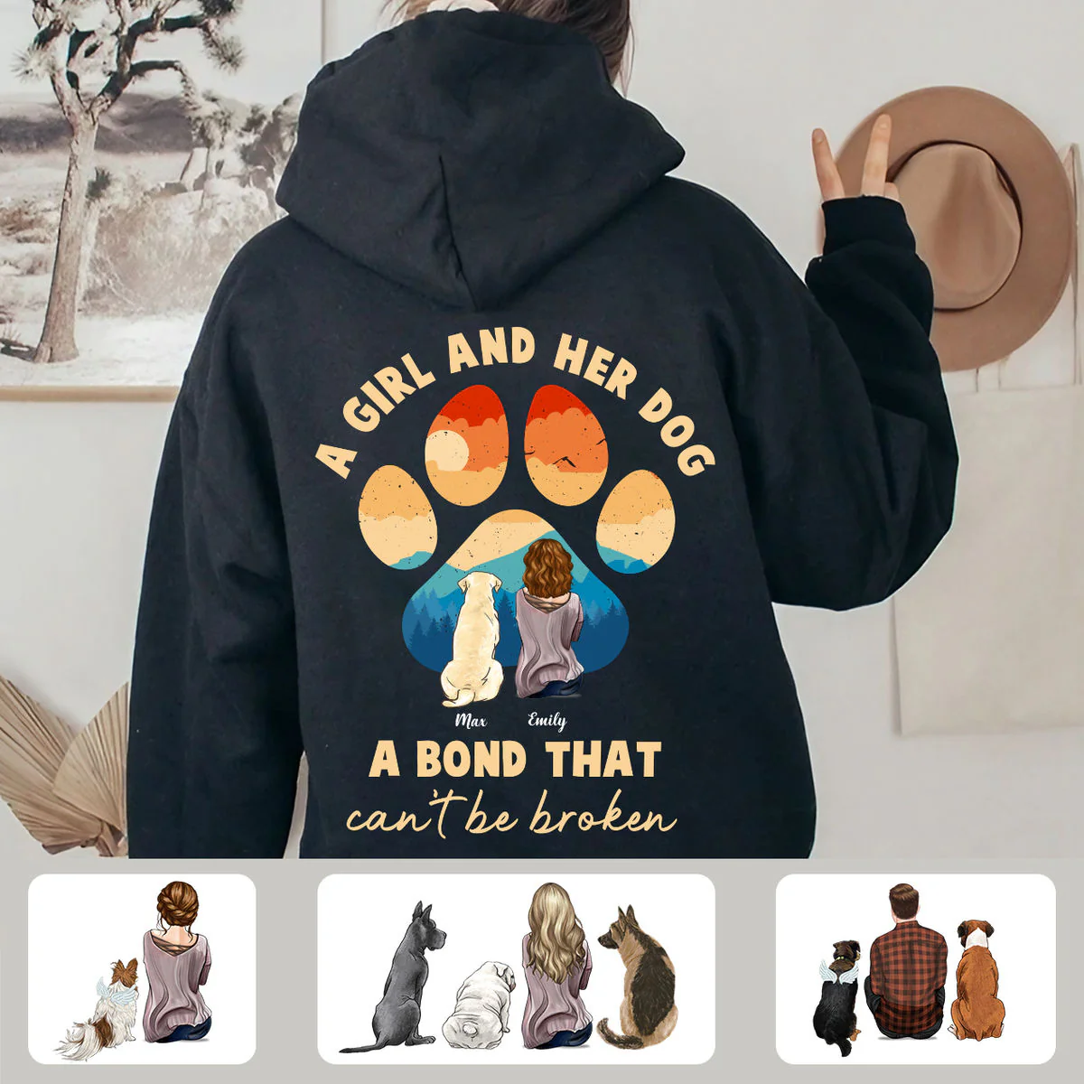 A Girl And Her Dog A Bond That Can't Be Broken - Personalized Dog/Cat Lover Hoodie - Image 4