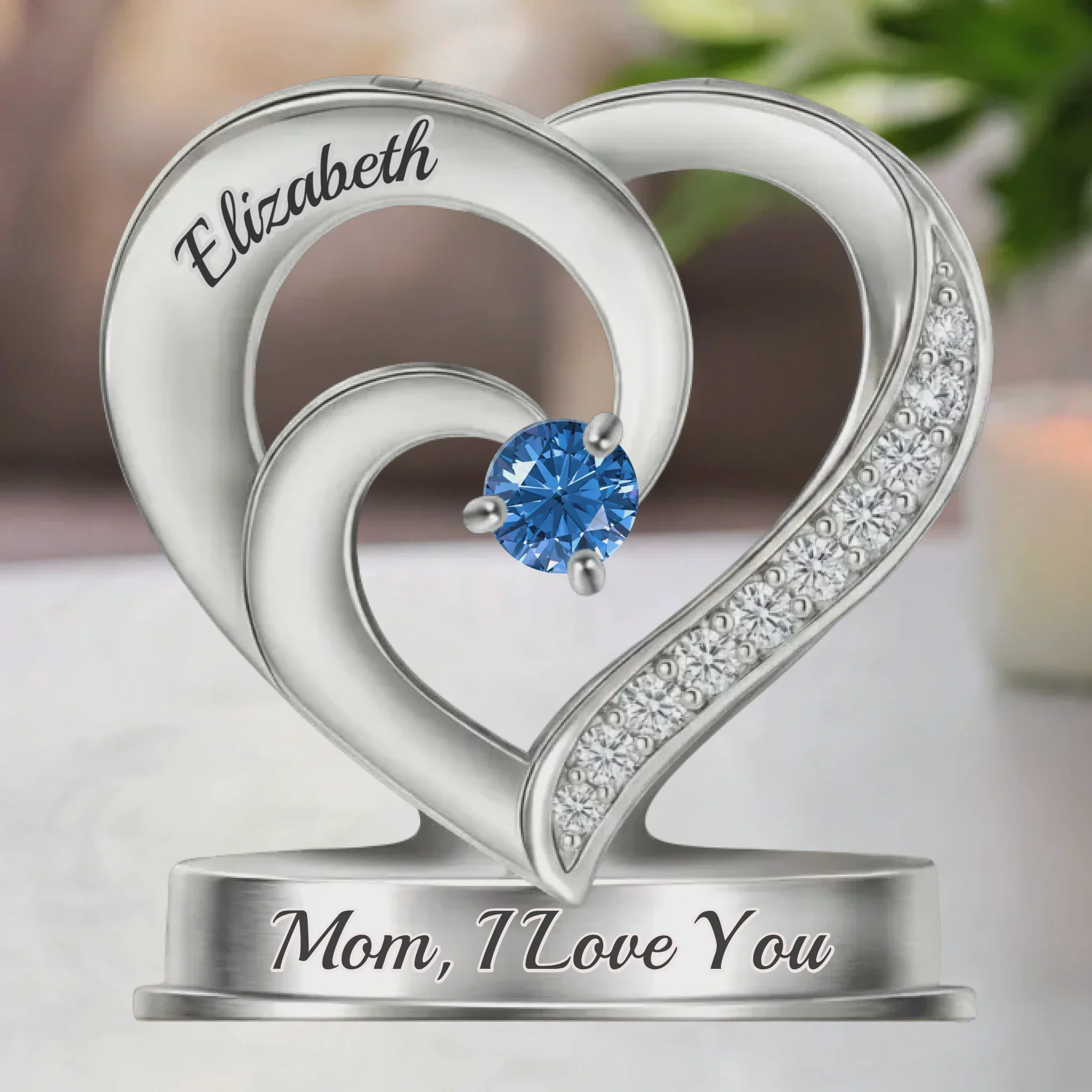 A Heart Full Of Sparkle - Personalized Birthstone Acrylic Plaque, Gifts For Mom, Grandma - Image 2