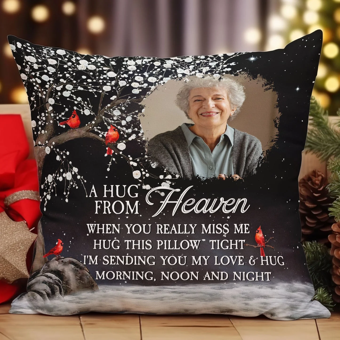 A Hug From Heaven I'm Always With You - Personalized Photo Pillow - Image 3
