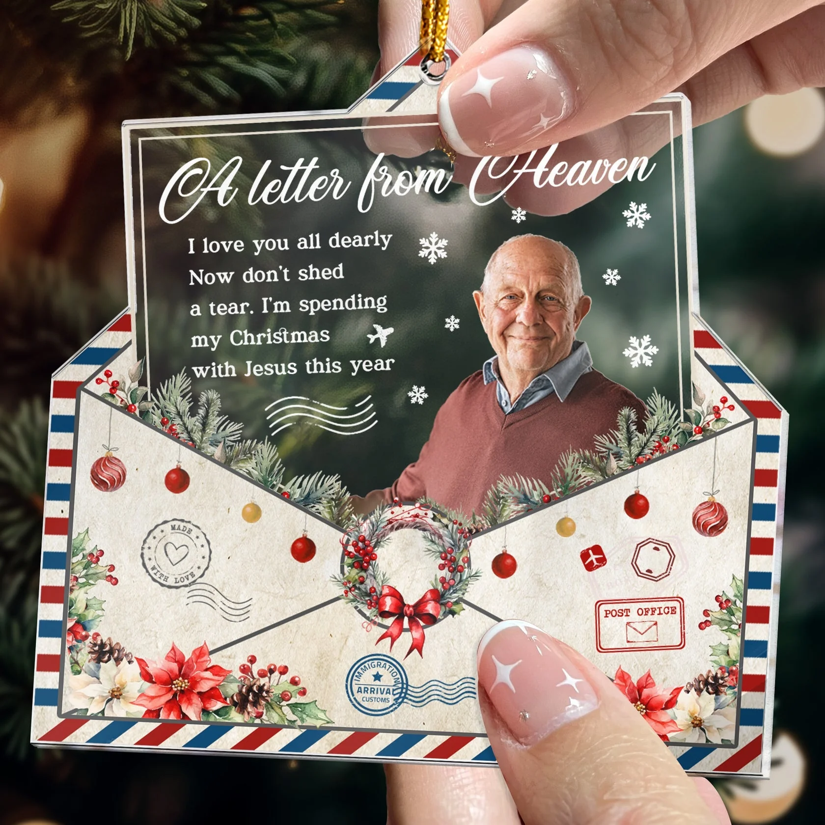 A Letter From Heaven Personalized Acrylic Photo Ornament - Image 3
