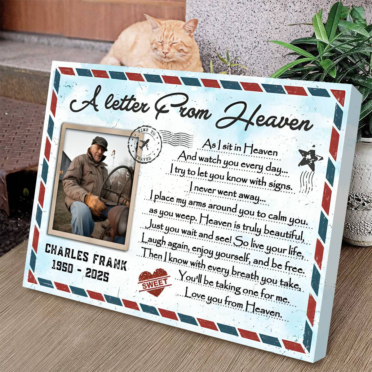 A Letter From Heaven – Personalized Memorial Gift For Loss Of Loved One Canvas Poster - Image 2