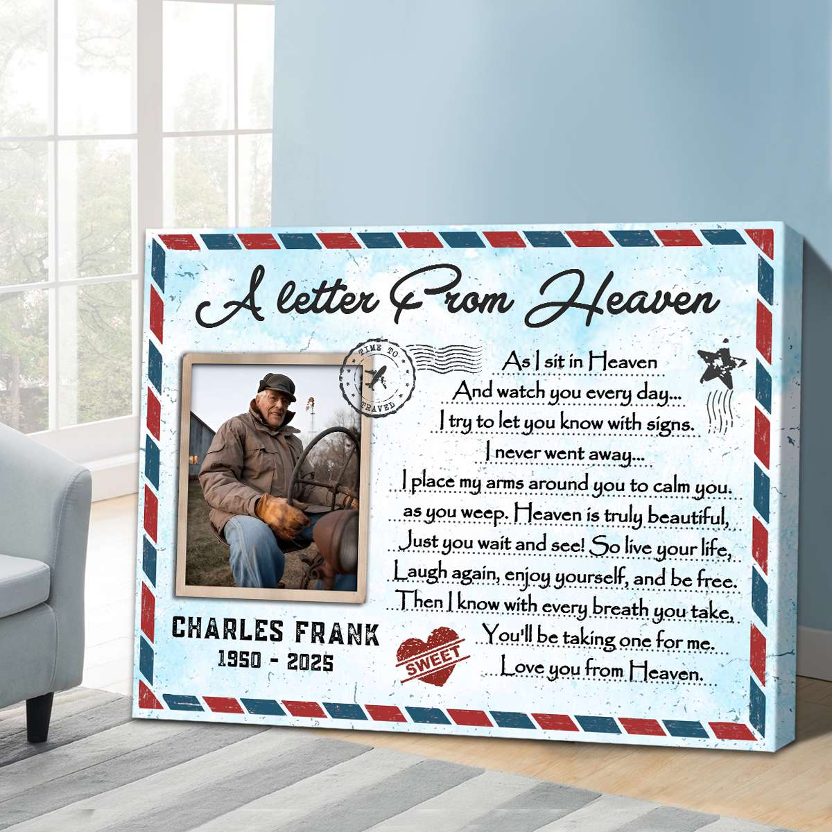 A Letter From Heaven – Personalized Memorial Gift For Loss Of Loved One Canvas Poster - Image 4