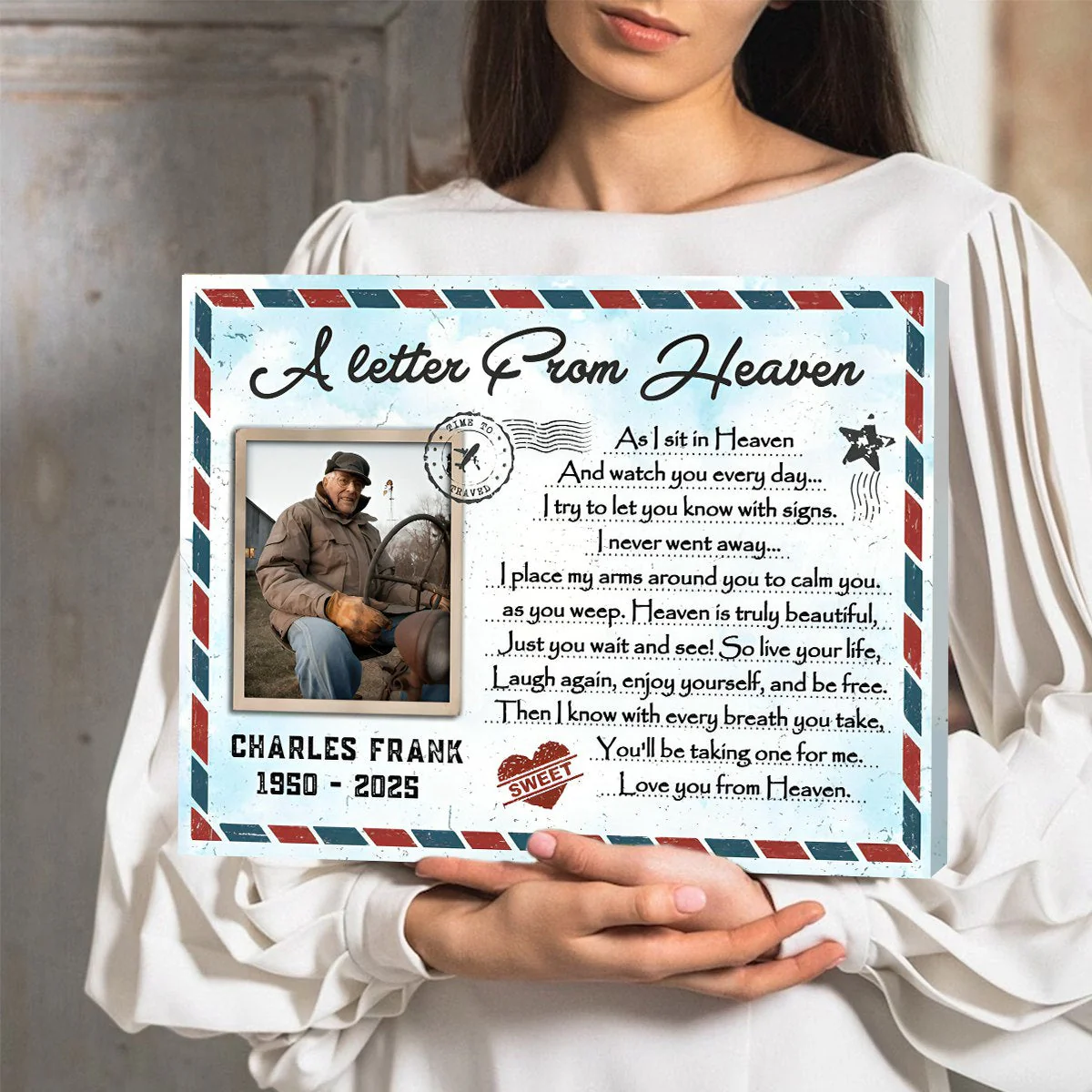 A Letter From Heaven – Personalized Memorial Gift For Loss Of Loved One Canvas Poster - Image 5