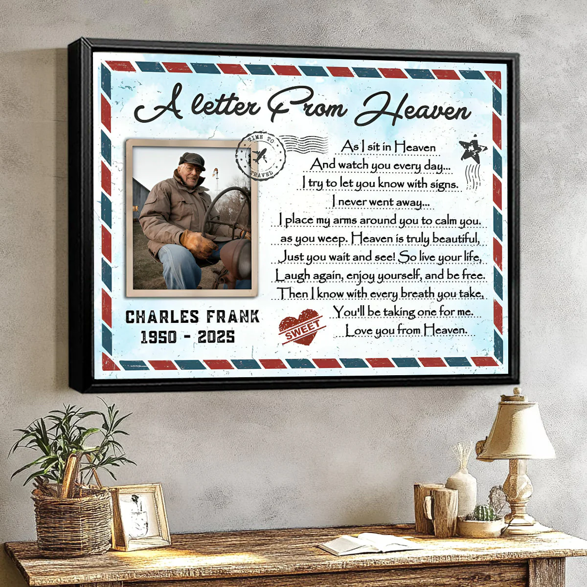 A Letter From Heaven – Personalized Memorial Gift For Loss Of Loved One Canvas Poster - Image 6