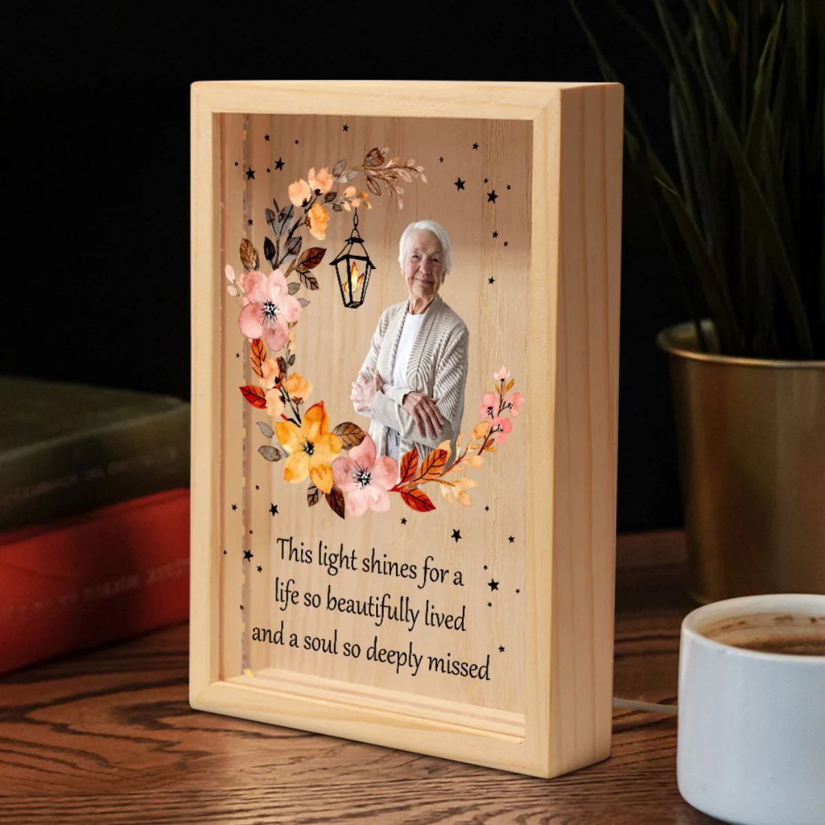A Light Shines Beautifully - Personalized Photo Frame Light Box - Image 4