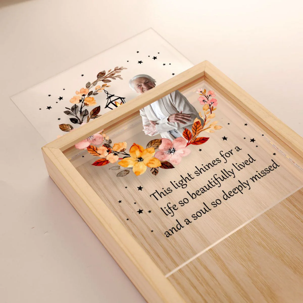 A Light Shines Beautifully - Personalized Photo Frame Light Box - Image 5