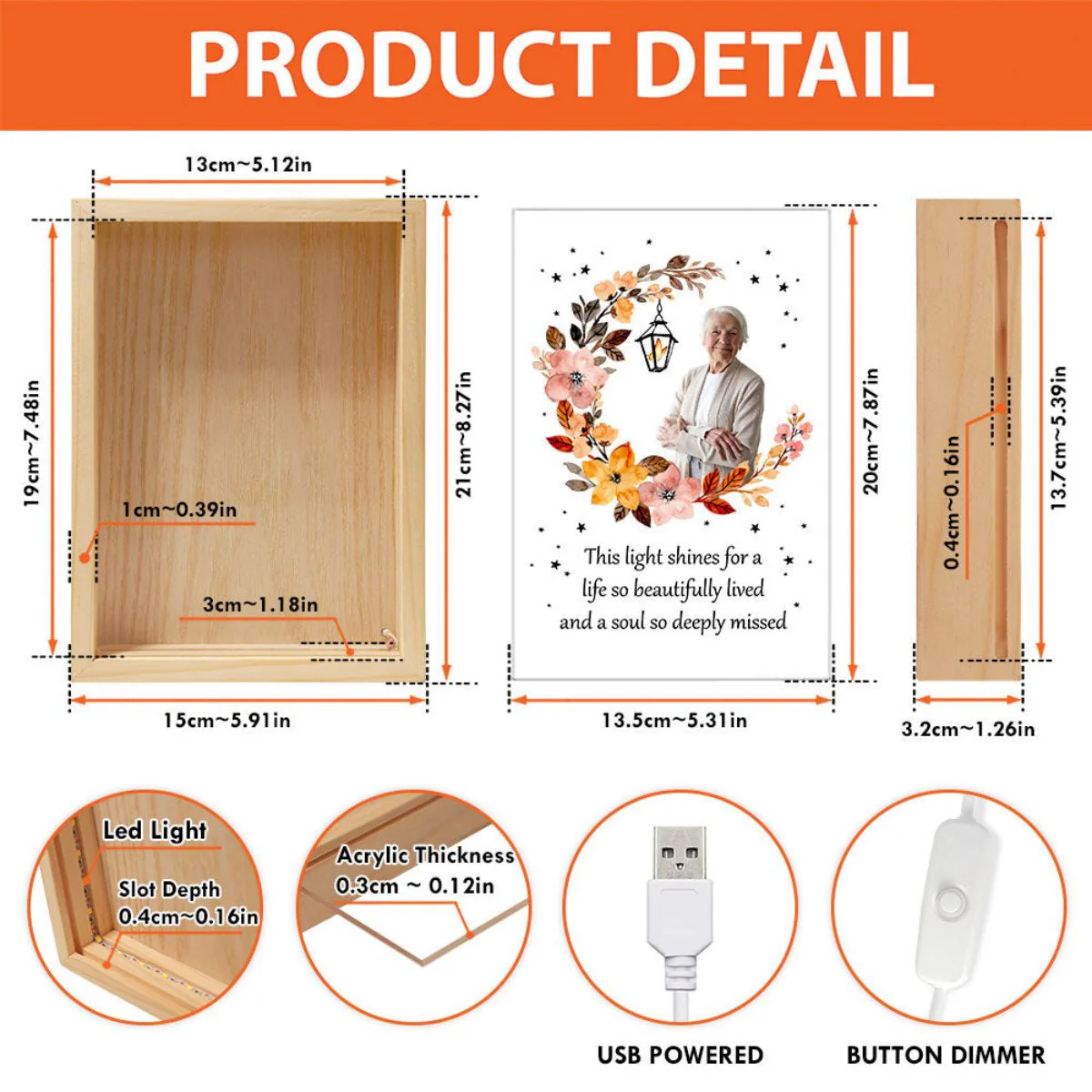A Light Shines Beautifully - Personalized Photo Frame Light Box - Image 8