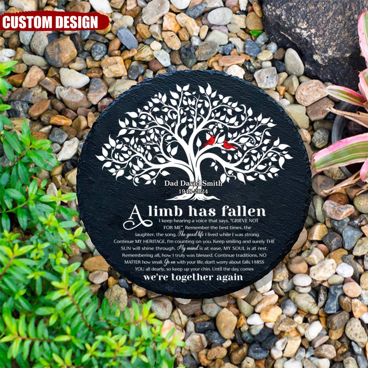 A Limb Has Fallen From The Family Tree - Memorial Personalized Garden Stone - Image 2