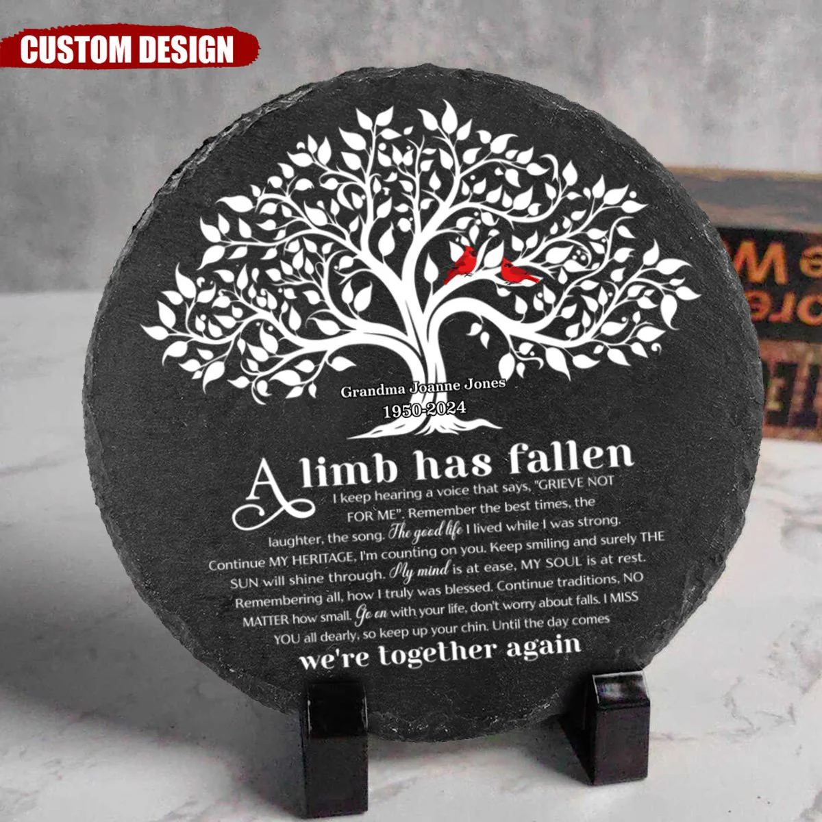 A Limb Has Fallen From The Family Tree - Memorial Personalized Garden Stone - Image 3