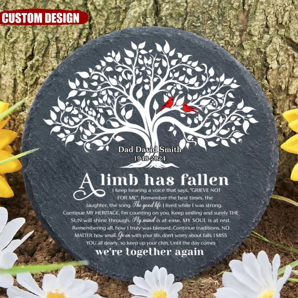 A Limb Has Fallen From The Family Tree - Memorial Personalized Garden Stone - Image 4