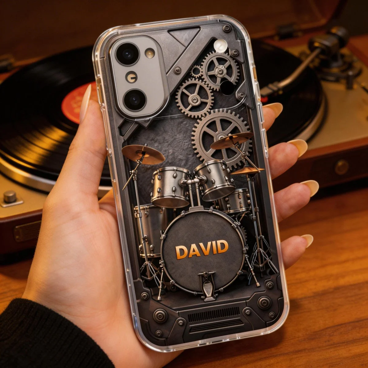 A Passion For Rhythm Drums - Personalized Clear Phone Case, Gift For Musician Lovers - Image 2