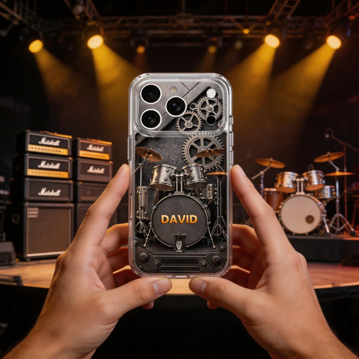 A Passion For Rhythm Drums - Personalized Clear Phone Case, Gift For Musician Lovers - Image 5