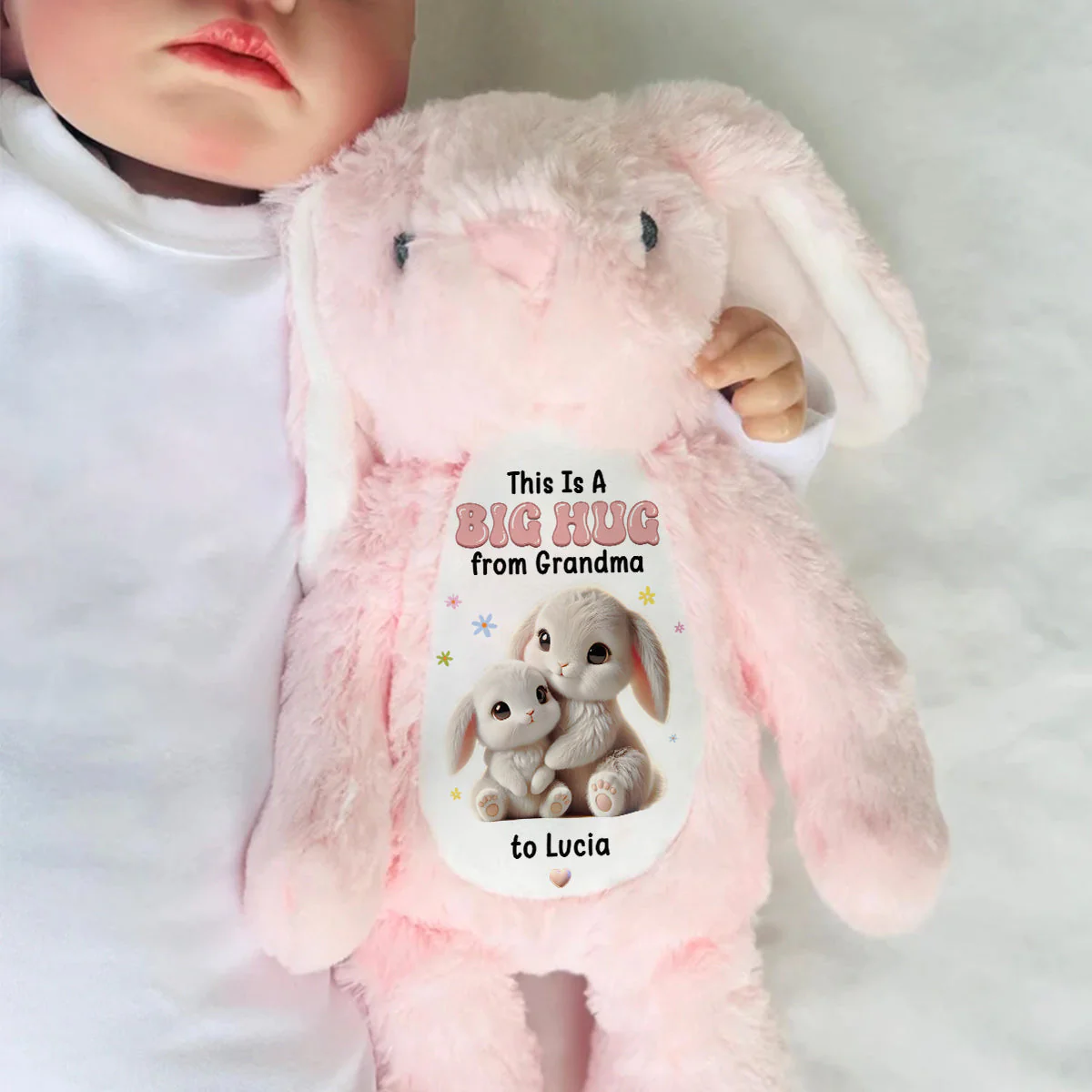 A Sweet Hug From Nana - Personalized Custom Easter Bunny Plush Gift For Family Members - Image 2