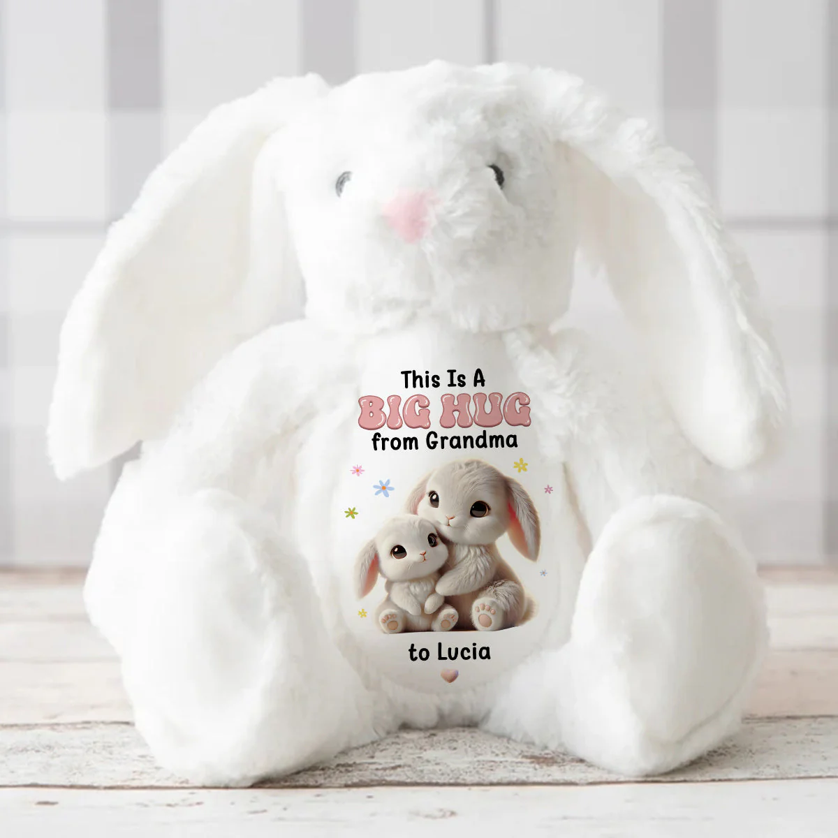A Sweet Hug From Nana - Personalized Custom Easter Bunny Plush Gift For Family Members - Image 4