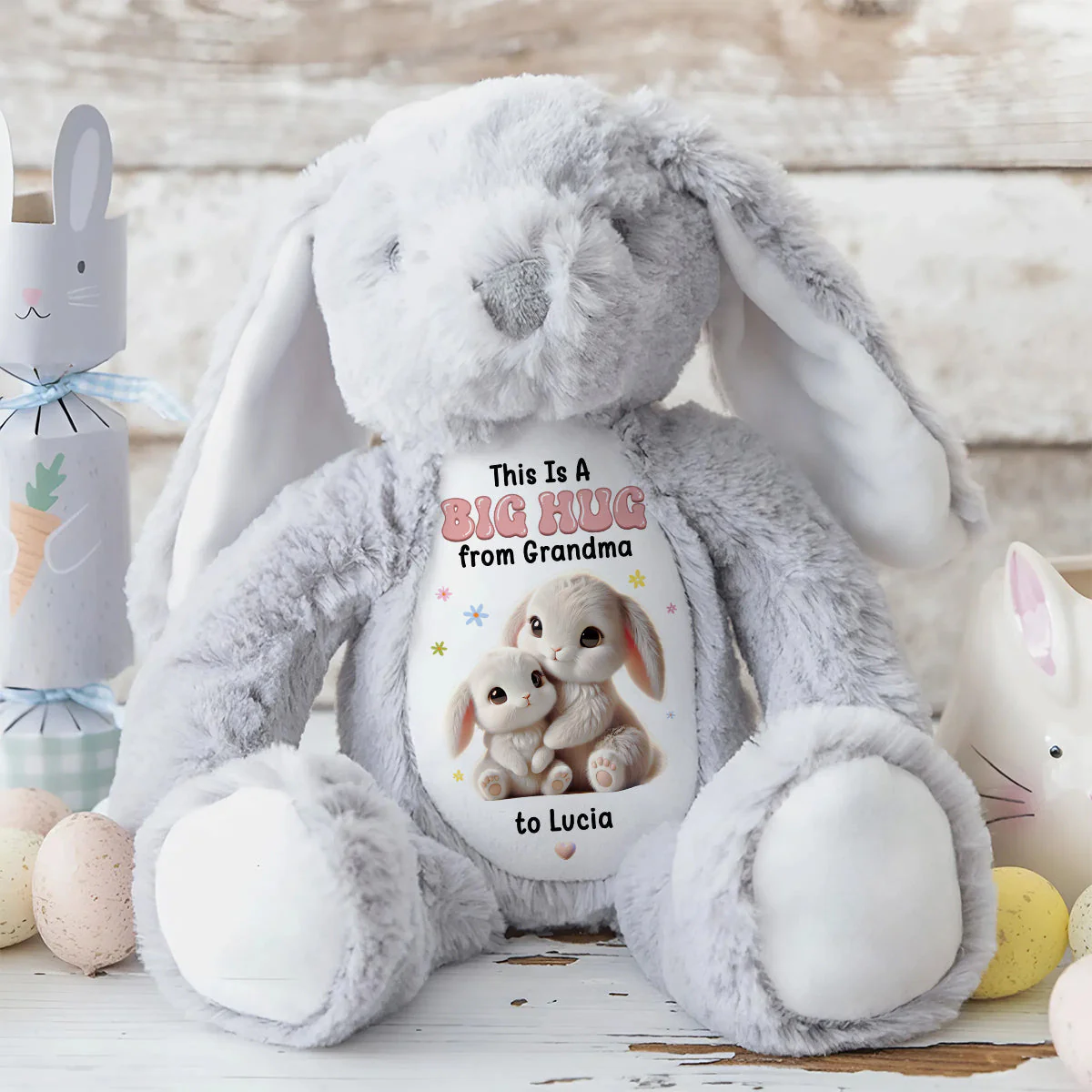 A Sweet Hug From Nana - Personalized Custom Easter Bunny Plush Gift For Family Members - Image 6