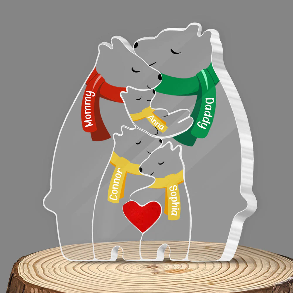 Personalized Acrylic Blocks Bear Family Puzzle - Gift for Parents Animal Family-Father's Day Gifts Mother's Day Gifts - Image 3