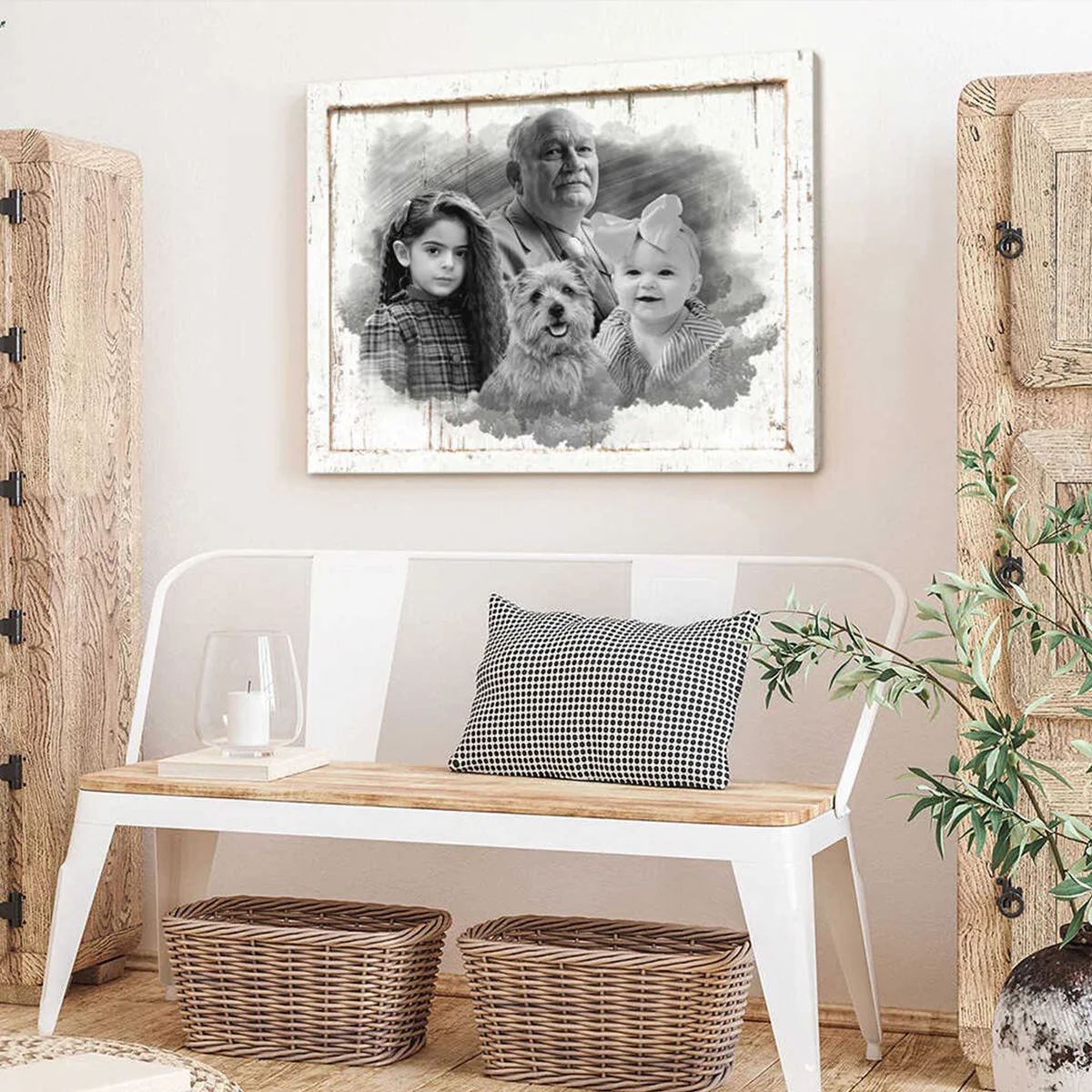 Add Deceased Loved One to Photo,Personalized Family Portrait Memorial Canvas Poster, Combine Photos - Image 5