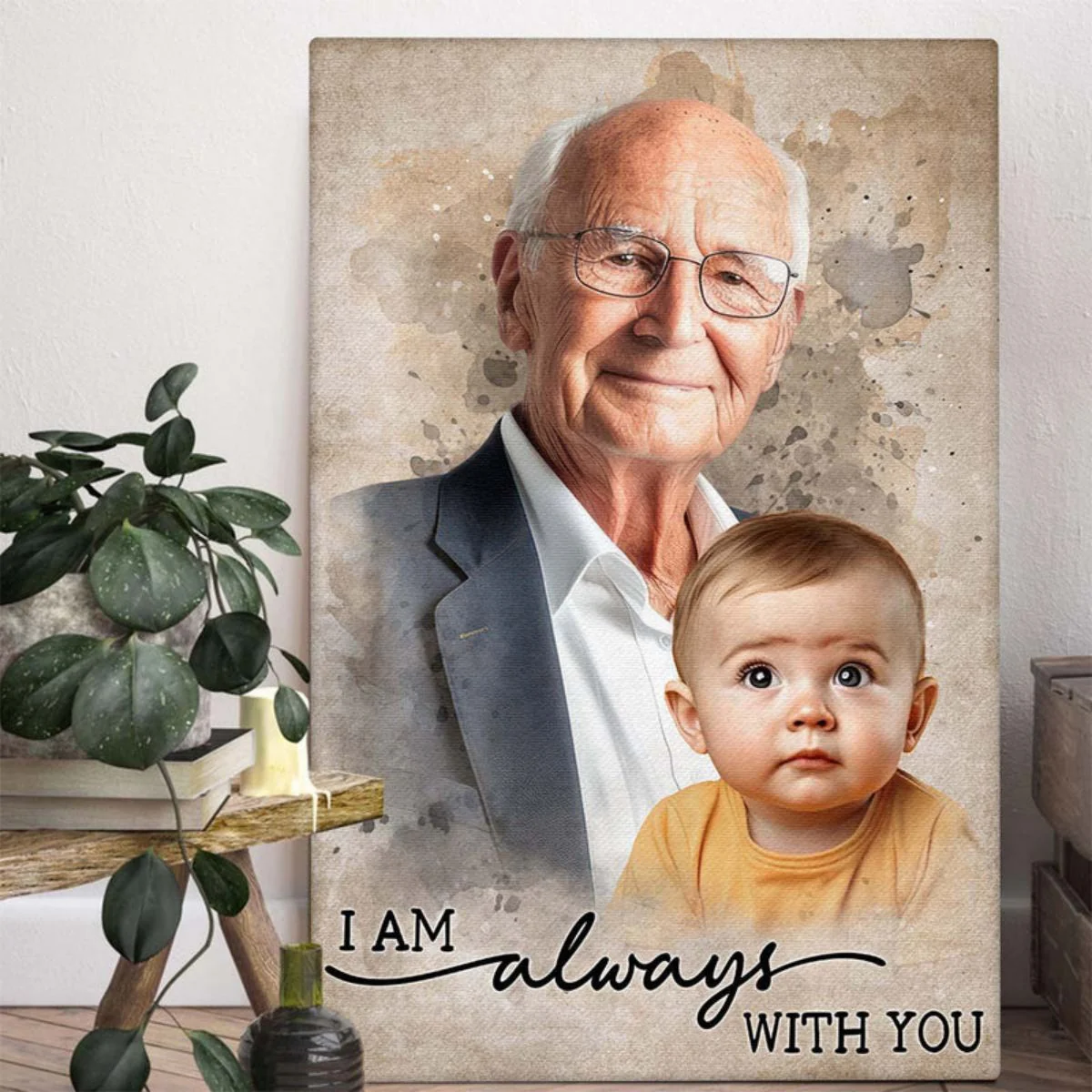 Add Loved One to Photo Custom Canvas Poster - Personalized Memorial Gift for Dad Mom - Image 2