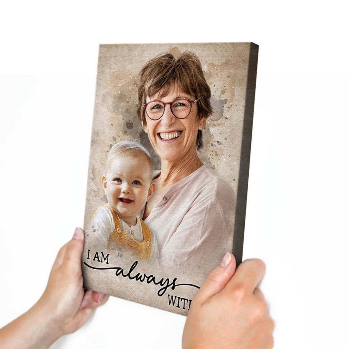 Add Loved One to Photo Custom Canvas Poster - Personalized Memorial Gift for Dad Mom - Image 3