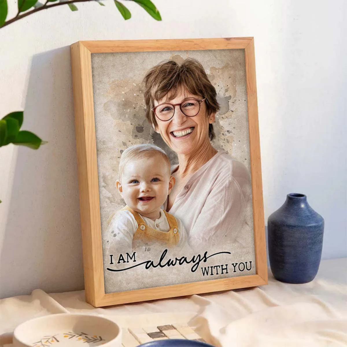 Add Loved One to Photo Custom Canvas Poster - Personalized Memorial Gift for Dad Mom - Image 4