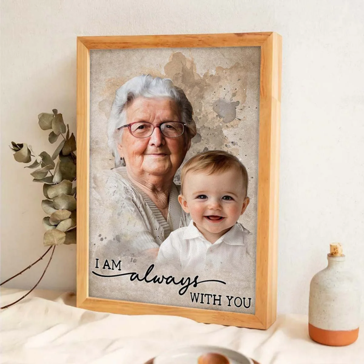 Add Loved One to Photo Custom Canvas Poster - Personalized Memorial Gift for Dad Mom - Image 5