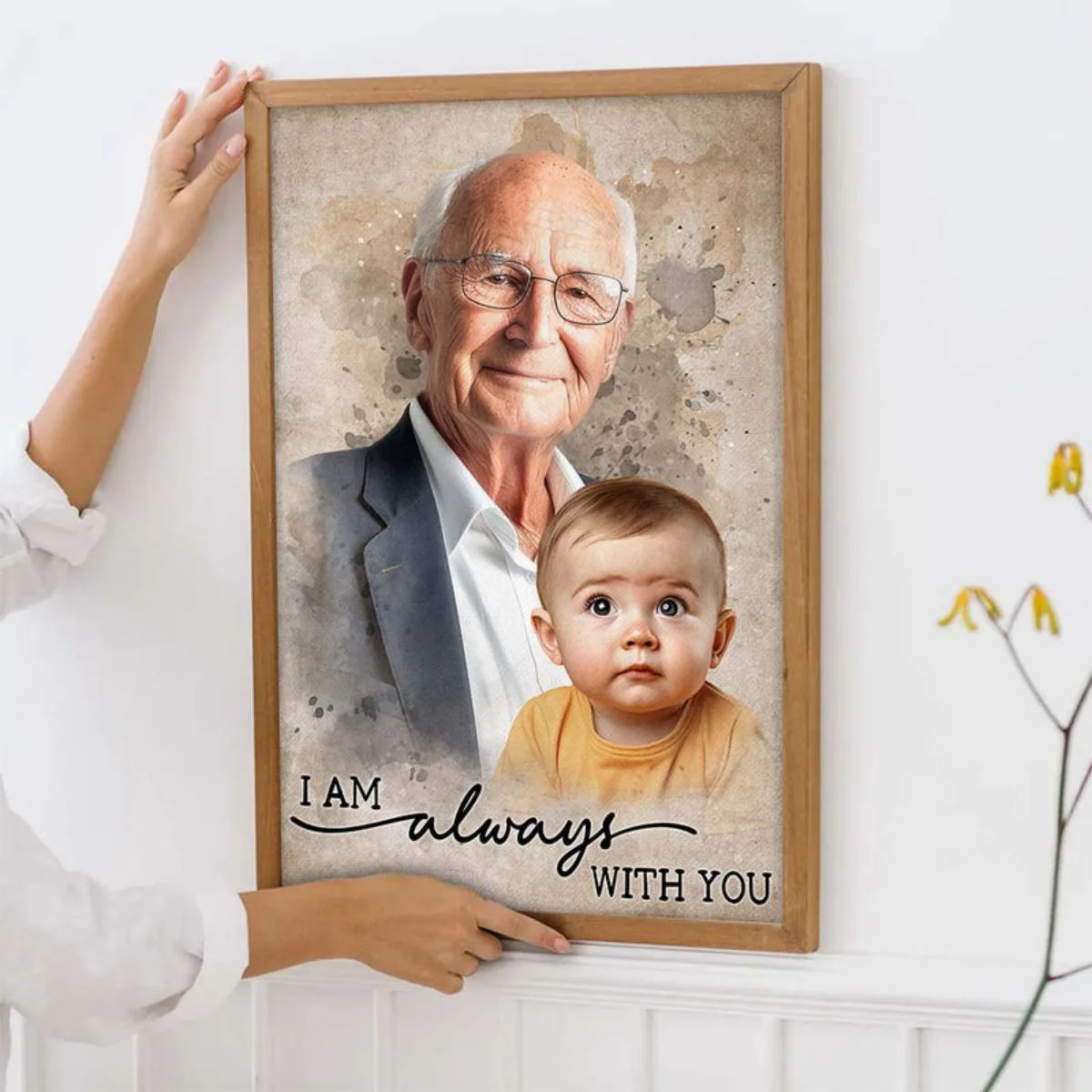 Add Loved One to Photo Custom Canvas Poster - Personalized Memorial Gift for Dad Mom - Image 6