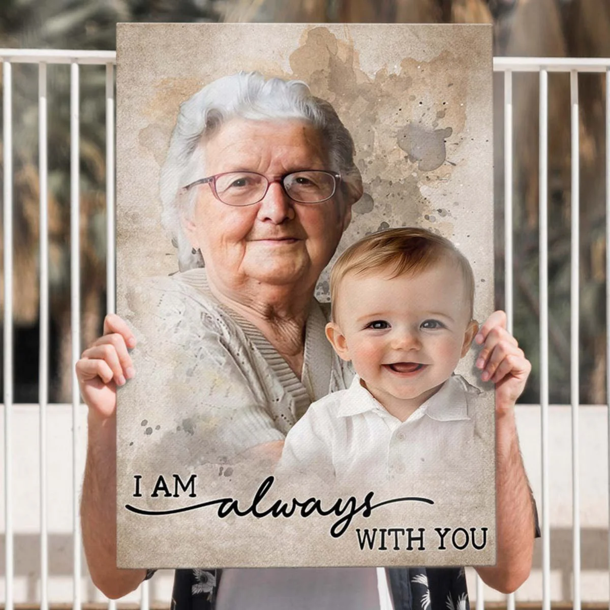 Add Loved One to Photo Custom Canvas Poster - Personalized Memorial Gift for Dad Mom - Image 7