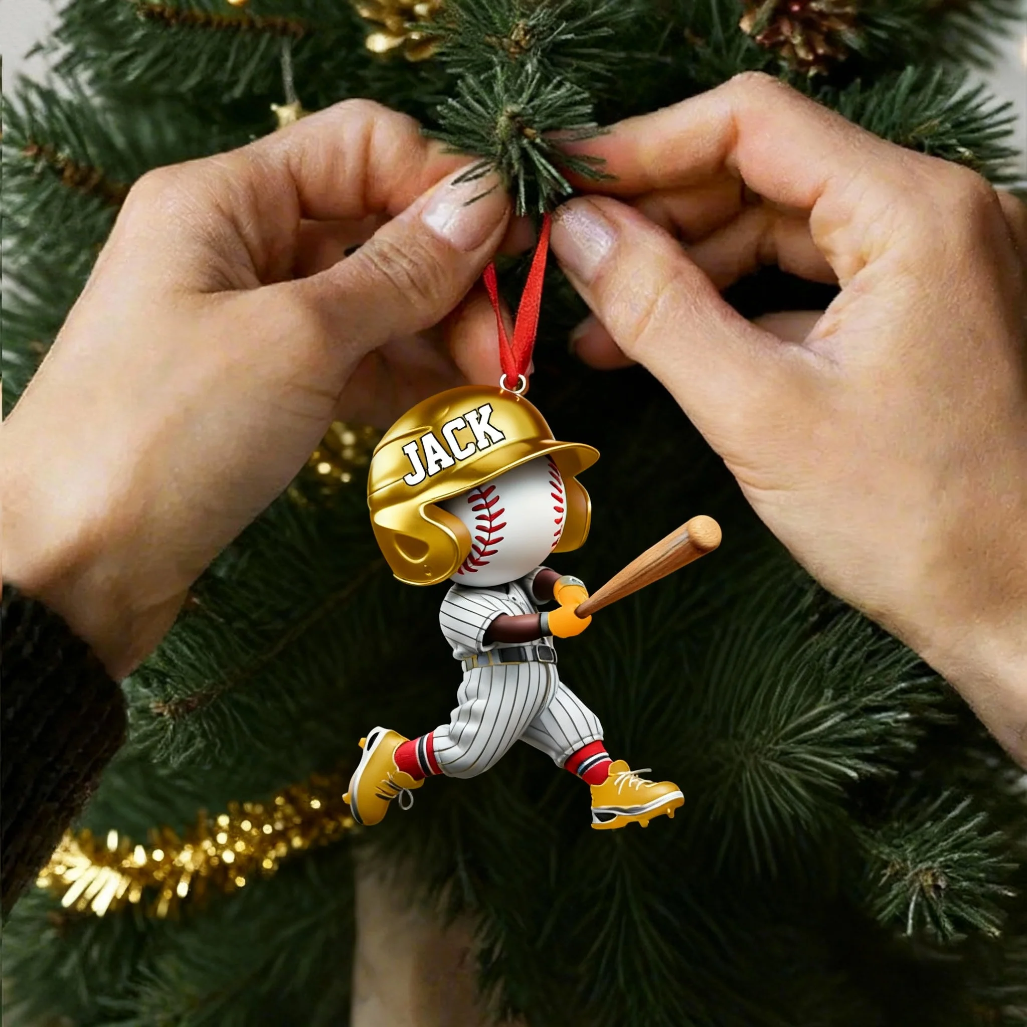 Adorable Baseball Player Personalized Ornament For Baseball Lovers - Image 3