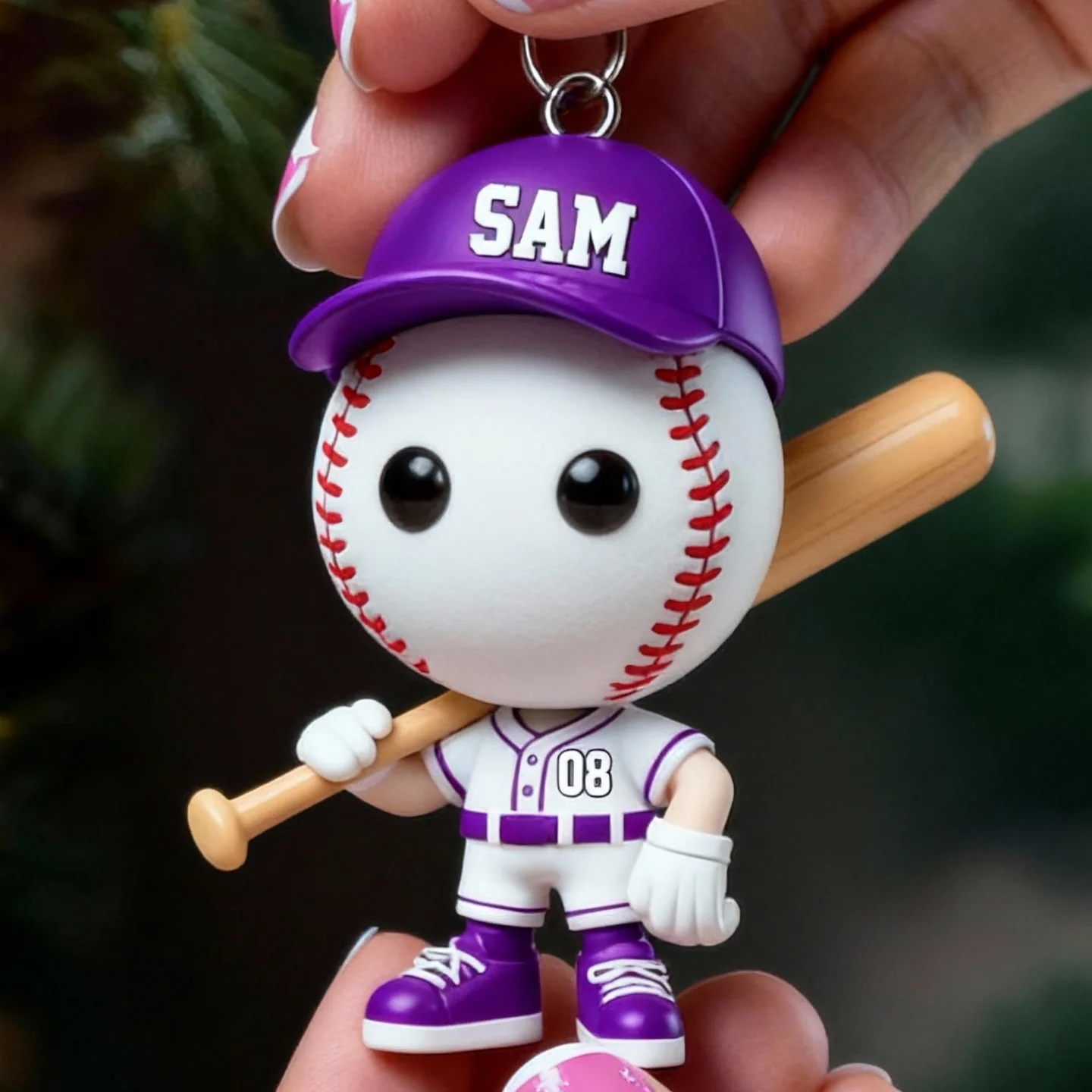 Adorable Baseball Star Personalized Ornament - Image 2