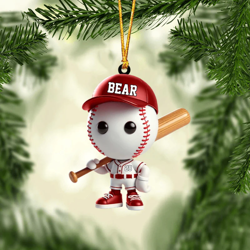 Adorable Baseball Star Personalized Ornament - Image 4