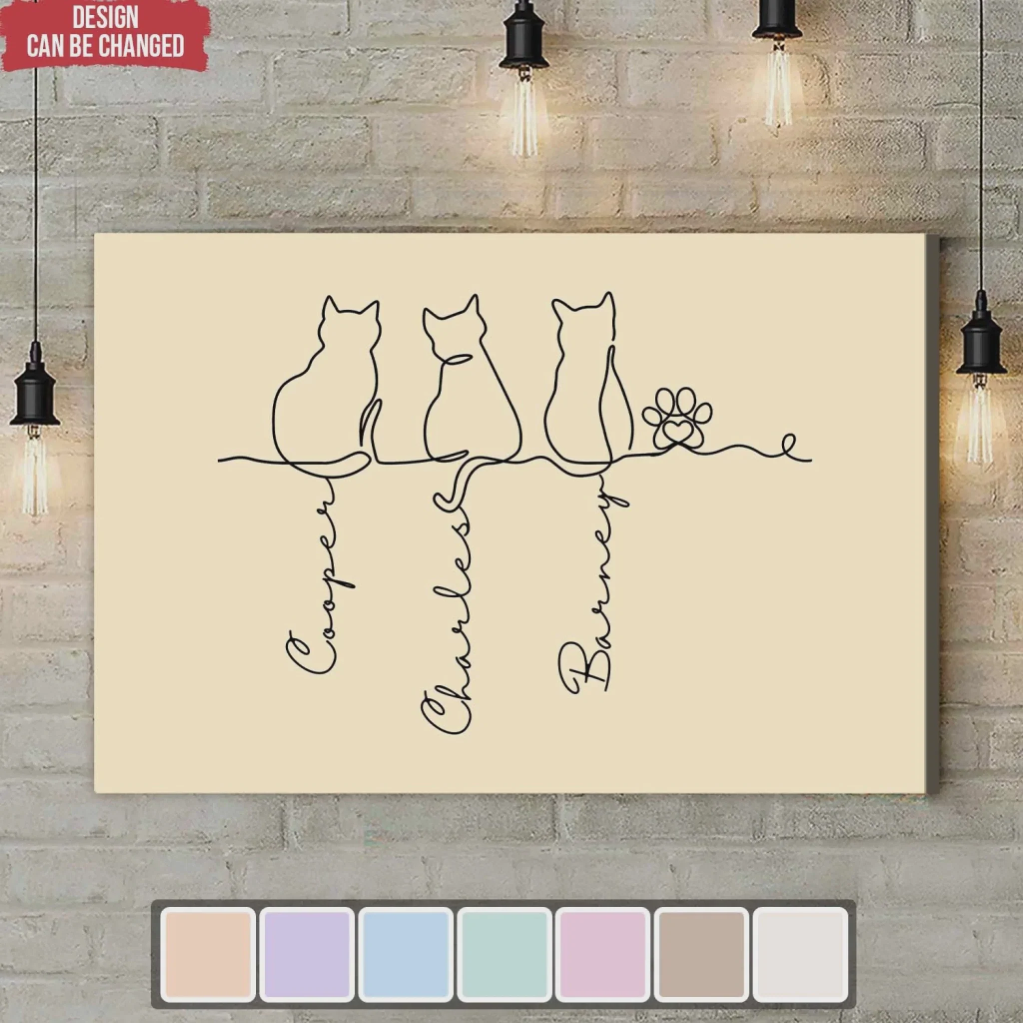 Adorable Cats Line Art - Personalized Poster, Unique Gift for Cat Lovers - Image 2