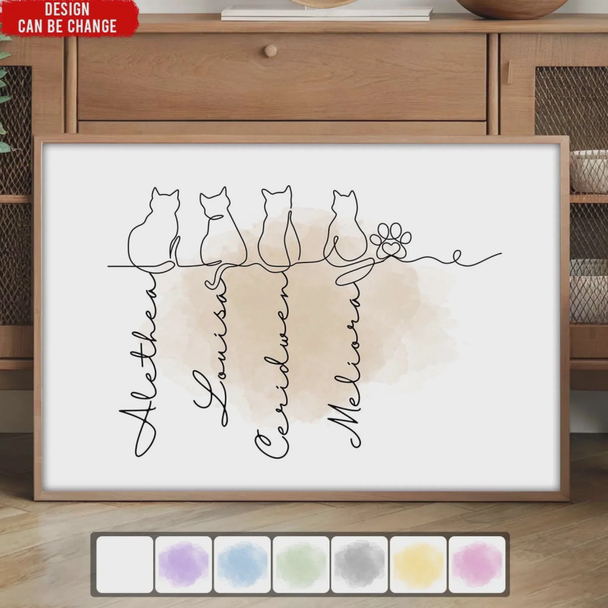 Adorable Cats Line Art - Personalized Poster, Unique Gift for Cat Lovers - Image 3
