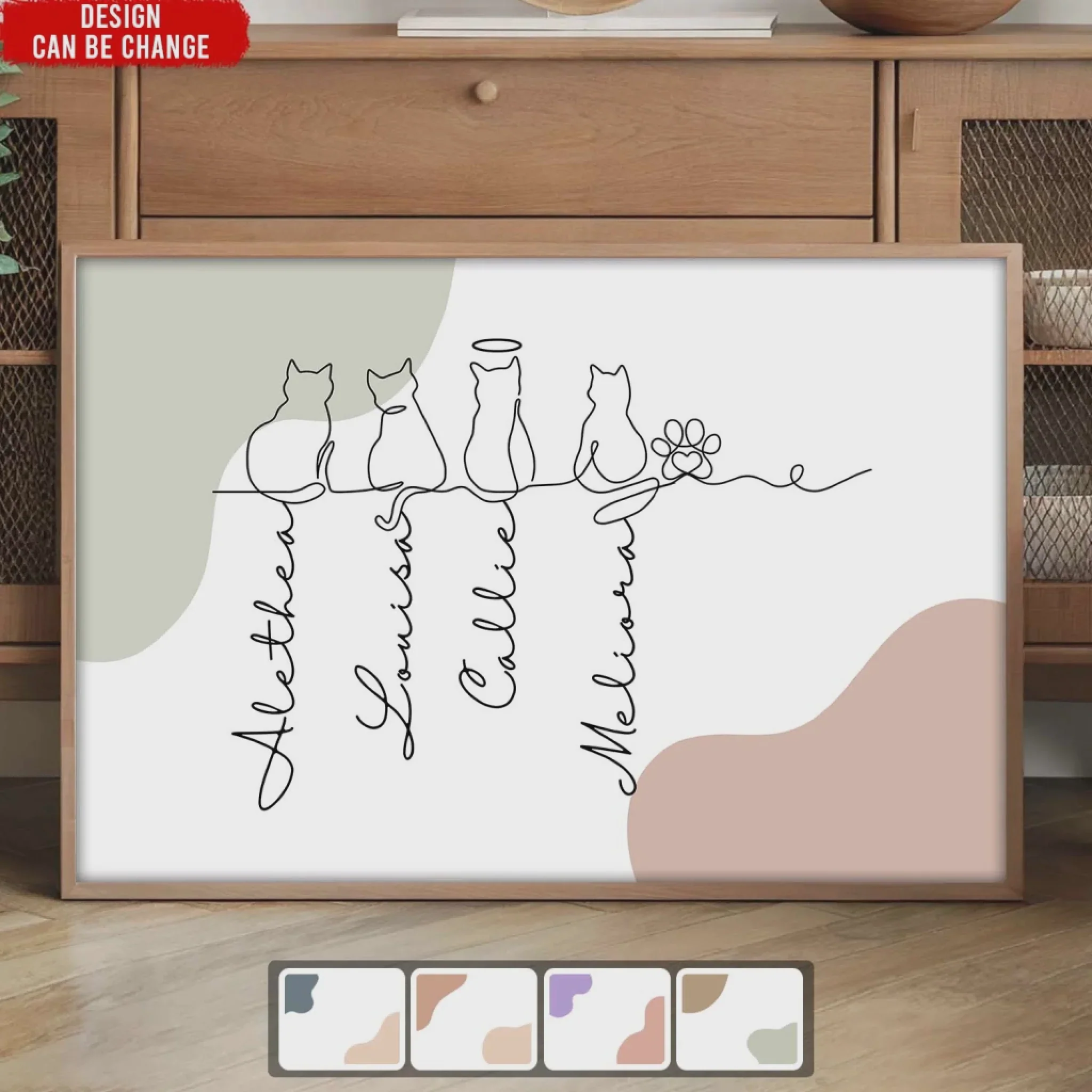 Adorable Cats Line Art - Personalized Poster, Unique Gift for Cat Lovers - Image 4