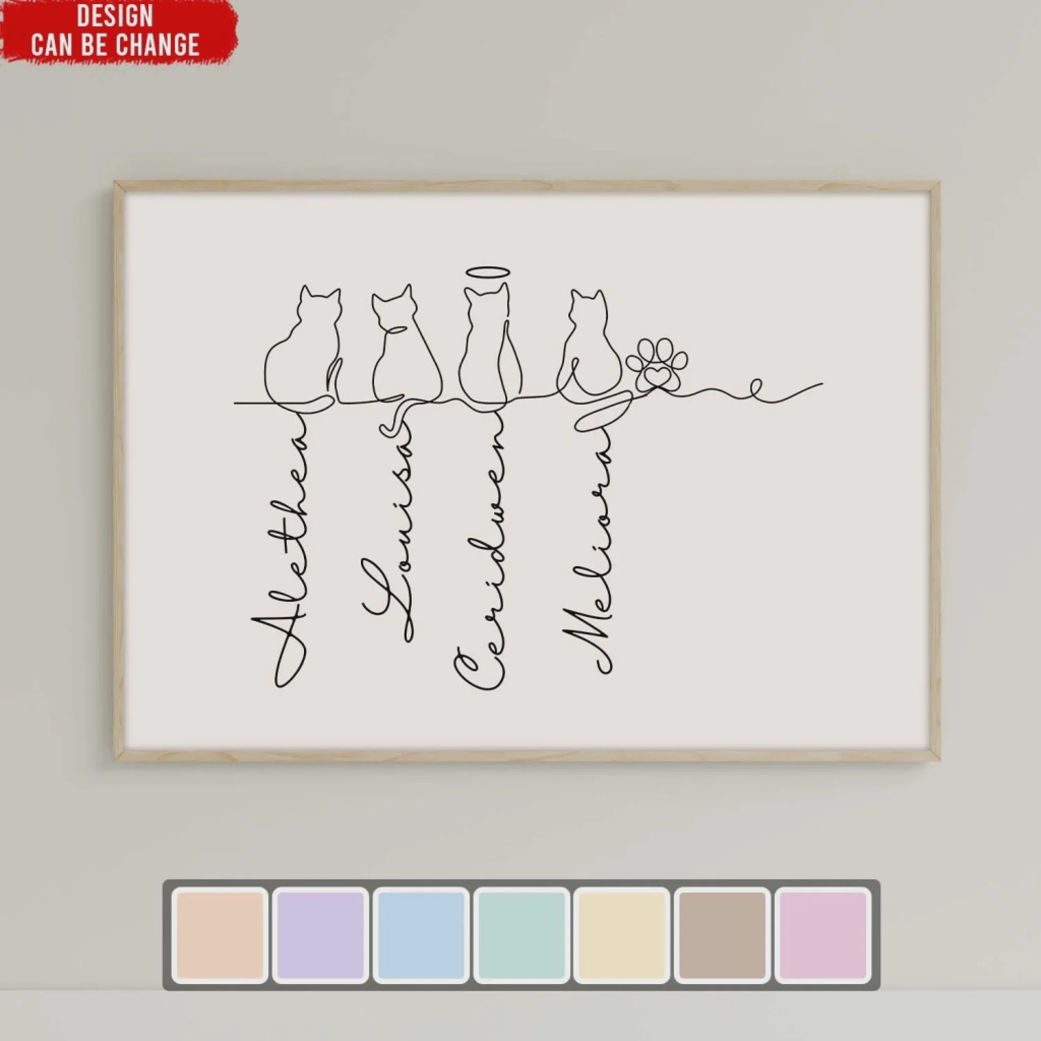 Adorable Cats Line Art - Personalized Poster, Unique Gift for Cat Lovers - Image 7