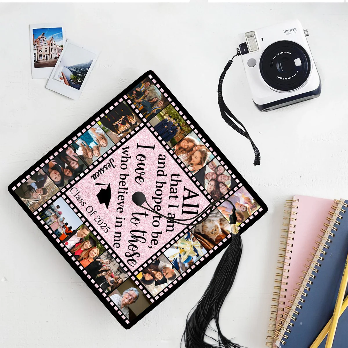 All That I Am And Hope To Be, I Owe To Those Who Believe In Me - Personalized Graduation Cap Topper, Graduation Gift, Grad Cap - Image 2