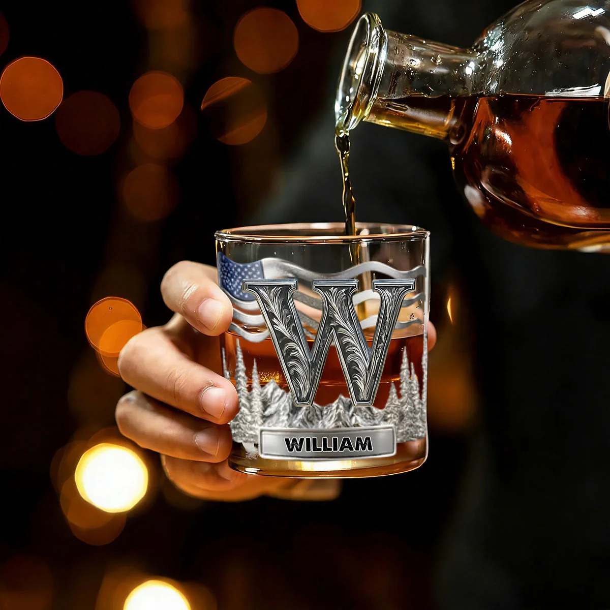 Alphabet Initial For Whiskey Lovers - Personalized Whiskey Glass - Image 2